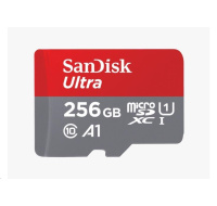 SanDisk MicroSDXC karta 256GB Ultra (150 MB/s, A1 Class 10 UHS-I) + adaptér