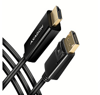 BAZAR - AXAGON RVD-HI14C2, DisplayPort -> HDMI 1.4 redukce / kabel 1.8m, 4K/30Hz - Poškozený obal (Komplet)