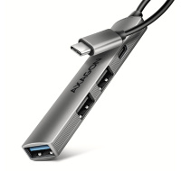 AXAGON HUE-STC, 4x USB ALU STRIP hub, 1x USB-A 5Gbps, 2x USB-A & 1x USB-C 480Mbps, kabel USB-C 12cm