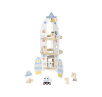 Dřevěná raketa s výtahem a doplňky