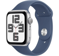 Apple Watch SE (2024) GPS 40mm Silver Aluminium Case with Denim Sport Band - M/L