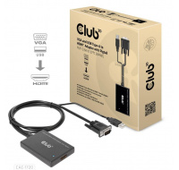 Club3D kabel VGA a USB-A na HDMI s ocáskem, M/F, 0.6m