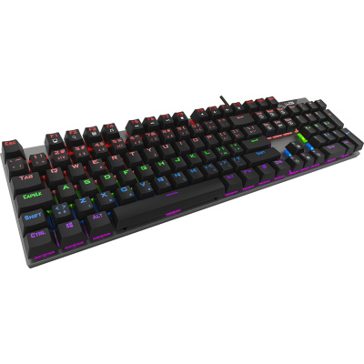 WG - Herní mechanická klávesnice WG, podsvícená, drátová, černá