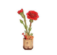 RoboTime 3D dřevěná skládačka Červený karafiát