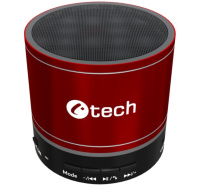 BAZAR - C-TECH repro SPK-08R, bluetooth, červená, poškozený obal