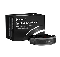 Tractive CAT 6 Mini – chytrý GPS lokátor pro kočky a monitor zdraví s integrovaným obojkem - černý