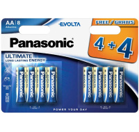 PANASONIC Alkalické baterie Evolta Platinum LR6EGE/8BW 4+4F AA 1,5V (Blistr 8ks)