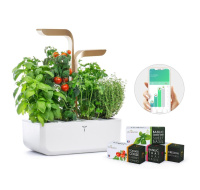 Véritable CONNECT - Smart automatický květináč s regulací osvětlení, bílá-champagne + 4 bylinkové náplně