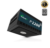 EVOLVEO P1200 zdroj 1200W, 80+ PLATINUM, ATX 3.1, aPFC, 140 mm ventilátor, 3 roky záruka, černý