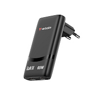 VERBATIM GaN Nabíječka Fold 'n' Go 65W, 2xUSB-C, černá