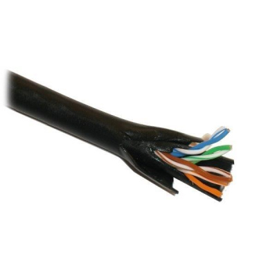 UTP kabel Elite, Cat5E, venkovní PE+PE, dvojitý plášť, 305m cívka, černý