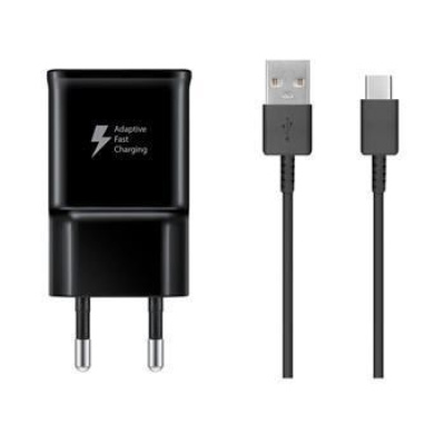 Samsung 15W Cestovní nabíječka + USB-C Datový Kabel Black (OOB Bulk)