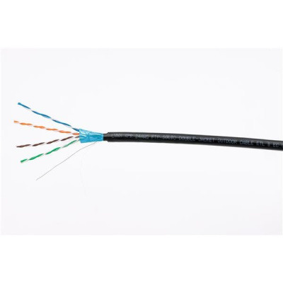 FTP kabel LYNX Cat5E, venkovní PE, dvojitý plášť PE+PE, 305m cívka, černý