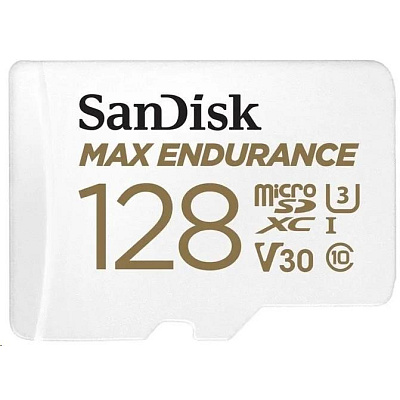 SanDisk MicroSDHC karta 128GB MAX Endurance + adaptér, 60,000 hodin