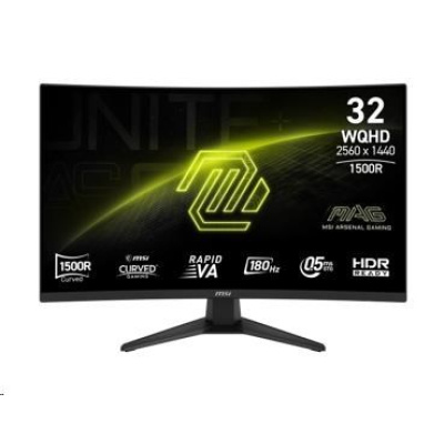 MSI LCD MAG 321CQF E18, 31.5",  2560x1440, Rapid VA, 0,5 ms, VESA 100x100, Black