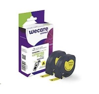 WECARE ARMOR páska pro DYMO S0721620, černá/žlutá, 2 x 12mm x 4m