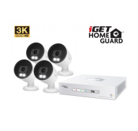 iGET HOMEGUARD HGDVK83304 - CCTV kamerový systém 3K DVR 8CH + 4x kamera s LED a zvukem