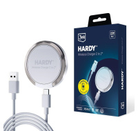 3mk bezdrátová nabíječka - Hardy Wireless Charger 2in1 s funkcí stojánku, 15w, bílá