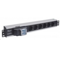 Intellinet 19" 1.5U Rackmount 6-Way Power Strip - German Type, rozvodný panel, 6x DE zásuvka, 1.6m kabel