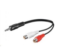 PREMIUMCORD Kabel audio 3,5mm Jack - 2x Cinch 20cm (M/F, stereo)