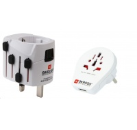 SKROSS cestovní adaptér SKROSS PRO World & USB, 6,3A max., uzemněný, vč. univerzální USB nabíječky, pro celý svět