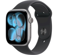 Apple Watch Series 11 GPS + Cellular 42mm Space Grey Aluminium Case with Black Sport Band - M/L