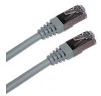 Patch kabel Cat6A, S-FTP - 1m, šedý