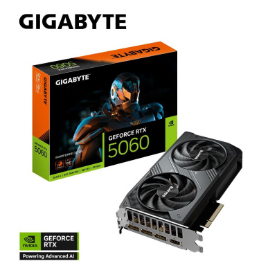 GIGABYTE VGA NVIDIA GeForce RTX 5060 WINDFORCE OC 8G, 8G GDDR7, 3xDP, 1xHDMI