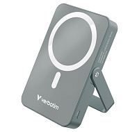 VERBATIM Powerbanka Charge 'n' Go, Magnetická, 10000 mAh, USB-C, Stojánek, Šedá