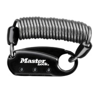 Master Lock Karabina s navíjecím kabelem 1551EURDBLK -