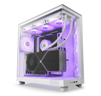 NZXT skříň H6 Flow RGB dvoukomorová / MidT / 3x120mm RGB fan / 2xUSB 3.2 / USB-C / prosklená / bílá