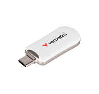 VERBATIM Flash Disk 64GB Plectra USB-C 3.0, bílá