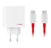 OnePlus SUPERVOOC 80W GaN Dual USB-A + USB-C Cestovní Nabíječka + USB-C/USB-C Kabel White
