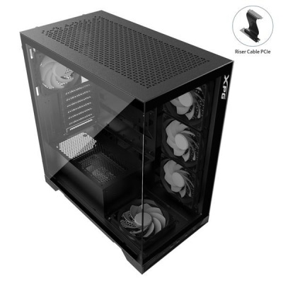 ADATA XPG case INVADER X Mid-Tower, bez zdroje, 5x 120mm Fan, Černá