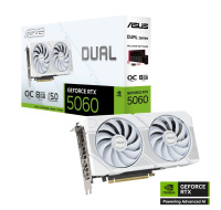 ASUS VGA NVIDIA GeForce RTX 5060 DUAL OC 8G WHITE, 8GB GDDR7, 3xDP, 1xHDMI