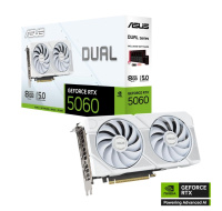 ASUS VGA NVIDIA GeForce RTX 5060 DUAL 8G WHITE, 8GB GDDR7, 3xDP, 1xHDMI
