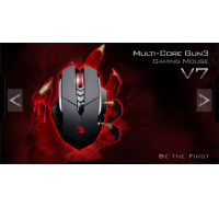 A4tech BLOODY V7 herní myš, až 3200DPI, V-Track technologie, 160KB paměť, USB, CORE 2, kovové podložky