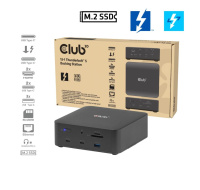 Club3D Dokovací stanice Thunderbolt 5 13v1, 1xUSB-C TB5, 2xUSB-C, 3xUSB-A, 2xHDMI, 1xmicroSD/SD,1xEthernet, 1xM.2